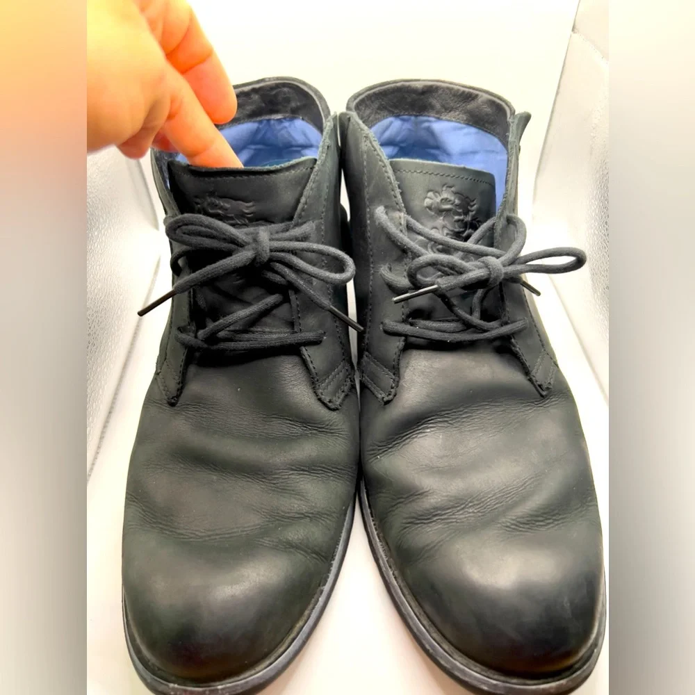 Mark Nason Men Loretto Black Nubuck Leather boot US 11.5 Ankle Chukka Lace-Up